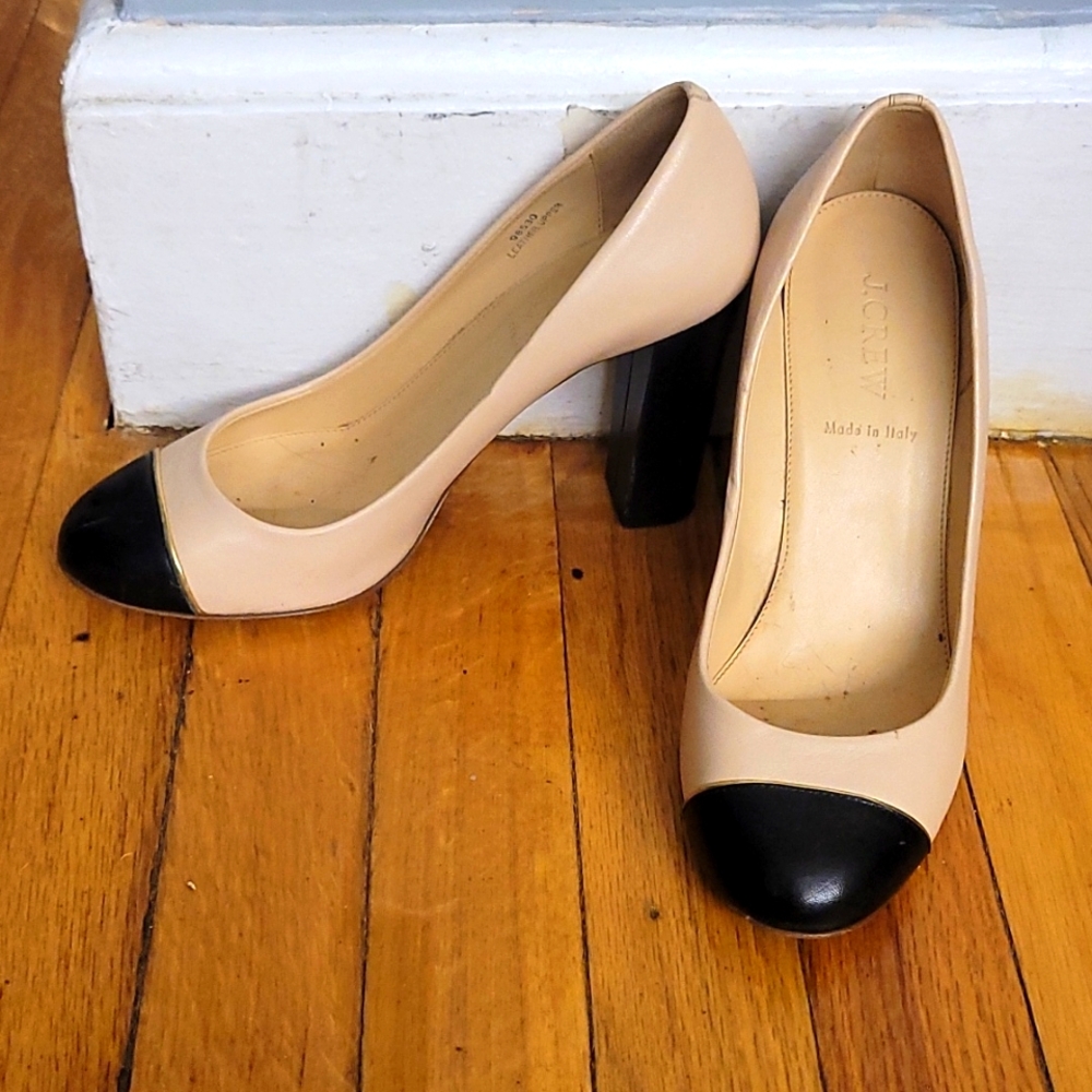 J. Crew Beige and Black Heels